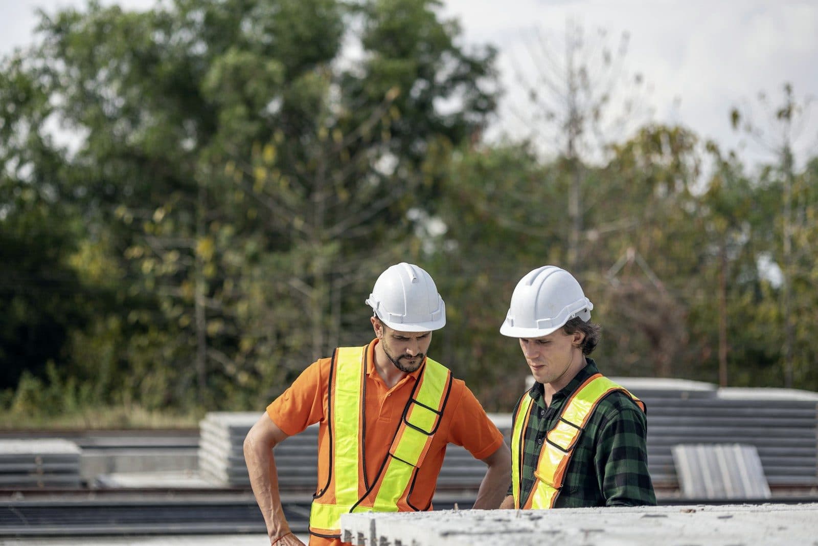Property professionals reviewing plans together