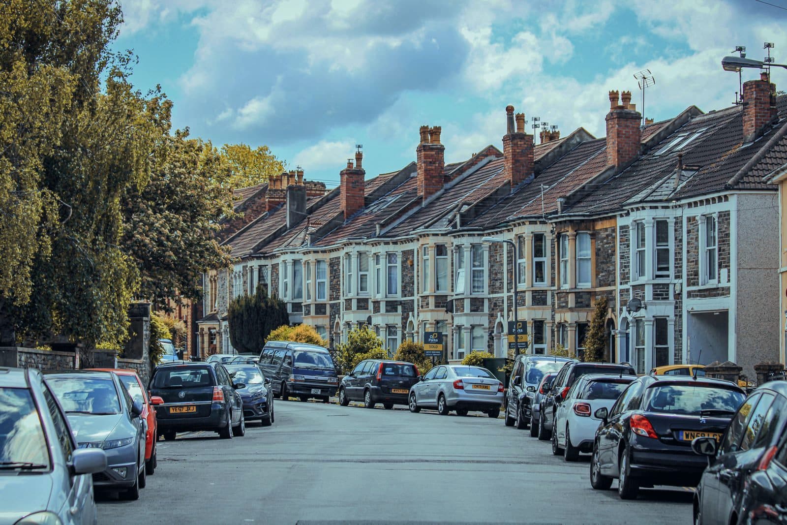 Victorian terraced houses on a UK residential street